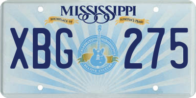 MS license plate XBG275