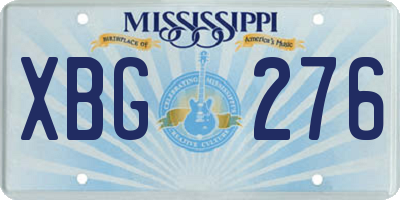 MS license plate XBG276