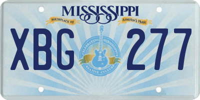 MS license plate XBG277