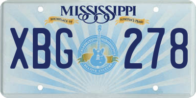 MS license plate XBG278