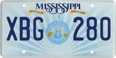 MS license plate XBG280
