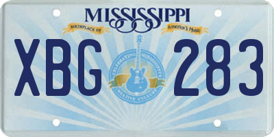 MS license plate XBG283