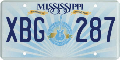 MS license plate XBG287