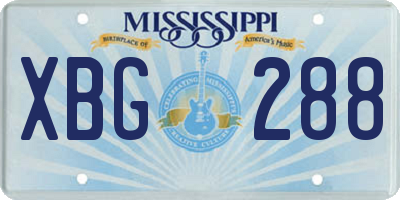 MS license plate XBG288