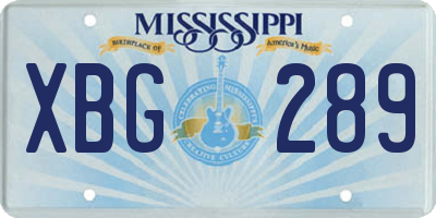 MS license plate XBG289