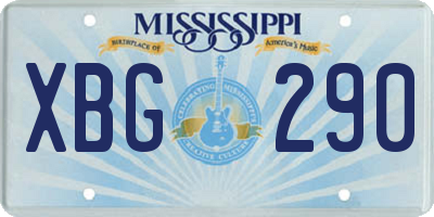 MS license plate XBG290
