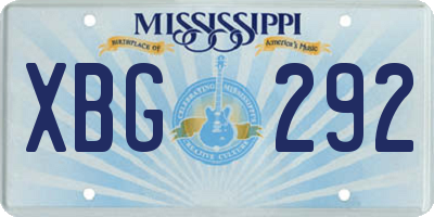 MS license plate XBG292