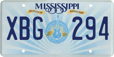 MS license plate XBG294