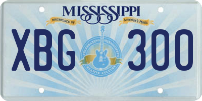 MS license plate XBG300