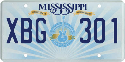 MS license plate XBG301