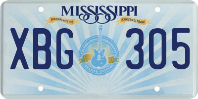 MS license plate XBG305