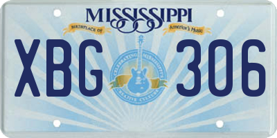 MS license plate XBG306