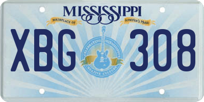 MS license plate XBG308