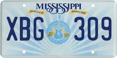 MS license plate XBG309