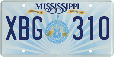 MS license plate XBG310