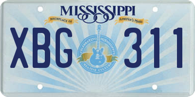 MS license plate XBG311