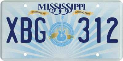MS license plate XBG312
