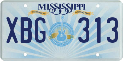 MS license plate XBG313