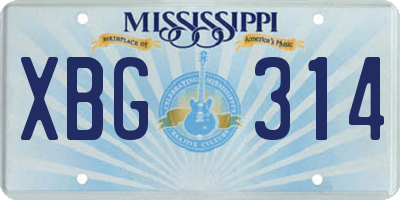 MS license plate XBG314