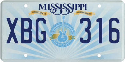 MS license plate XBG316