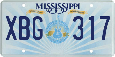 MS license plate XBG317