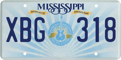 MS license plate XBG318