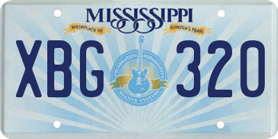 MS license plate XBG320