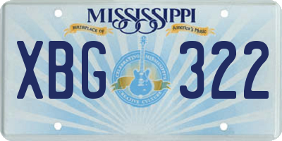 MS license plate XBG322