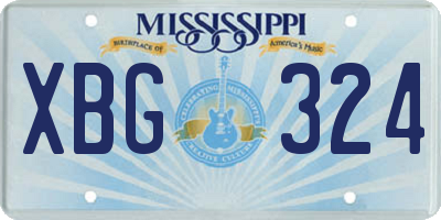 MS license plate XBG324