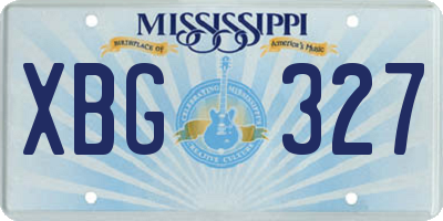 MS license plate XBG327