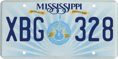 MS license plate XBG328