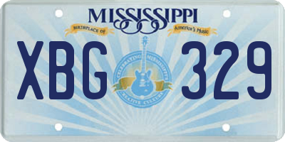 MS license plate XBG329