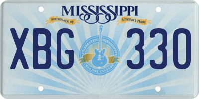 MS license plate XBG330