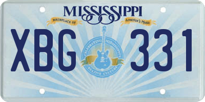 MS license plate XBG331