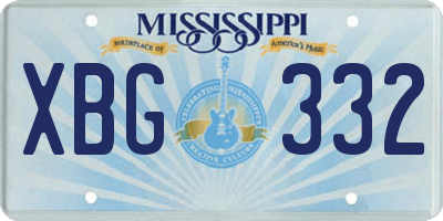 MS license plate XBG332