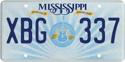 MS license plate XBG337