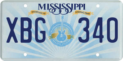 MS license plate XBG340