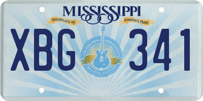 MS license plate XBG341