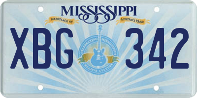 MS license plate XBG342