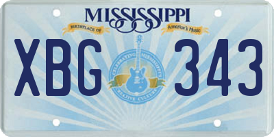 MS license plate XBG343