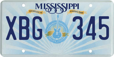 MS license plate XBG345