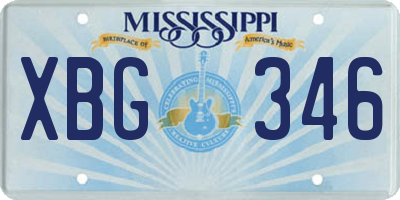MS license plate XBG346
