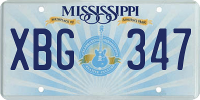 MS license plate XBG347
