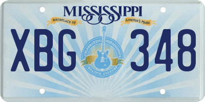 MS license plate XBG348