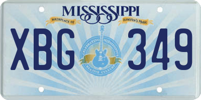 MS license plate XBG349