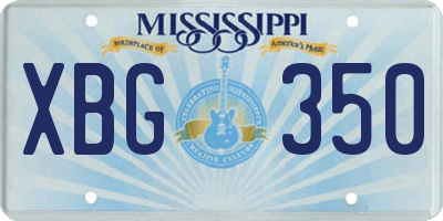MS license plate XBG350