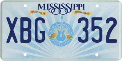 MS license plate XBG352