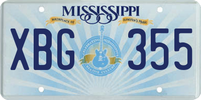 MS license plate XBG355