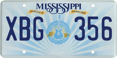 MS license plate XBG356