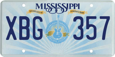 MS license plate XBG357